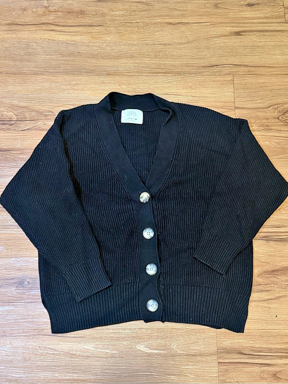 Zara Girls Size 11-12 Black Cardigan